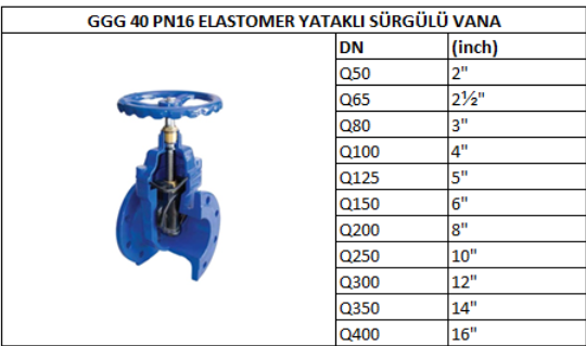 F5 Sürgülü Vana (Elastomer Yataklı - Uzun Tip)